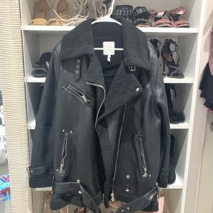 Avec Les Filles Oversized Faux Shearling Jacket